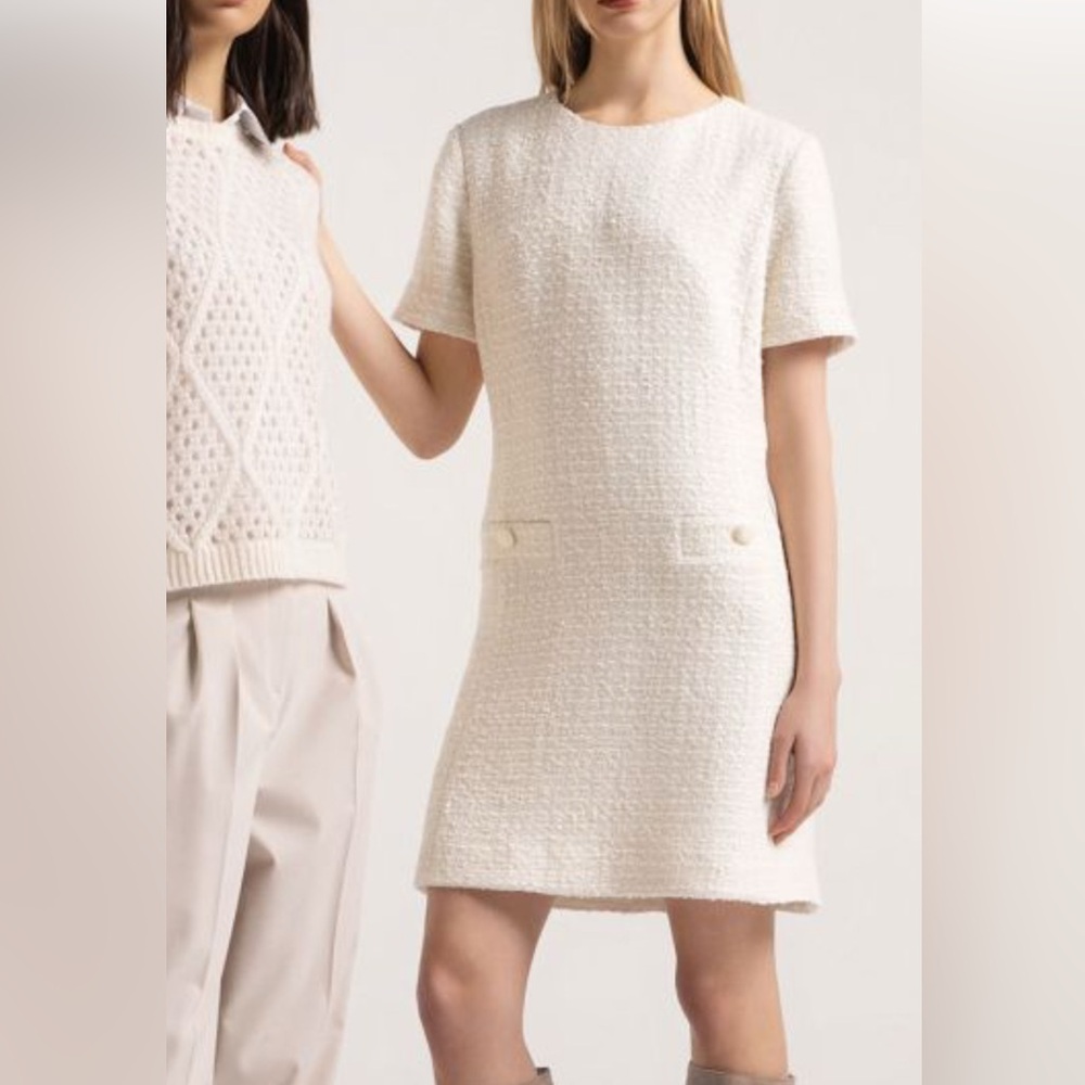 Purotatto boucle black mini dress size 38 or xs worn once dry cleaned +RTW chic!